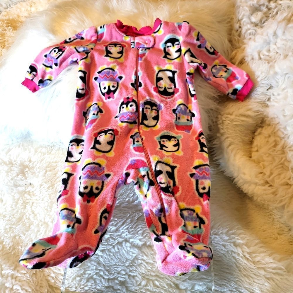 A onsie soft fleece penguins all over it garanimals 0-3months